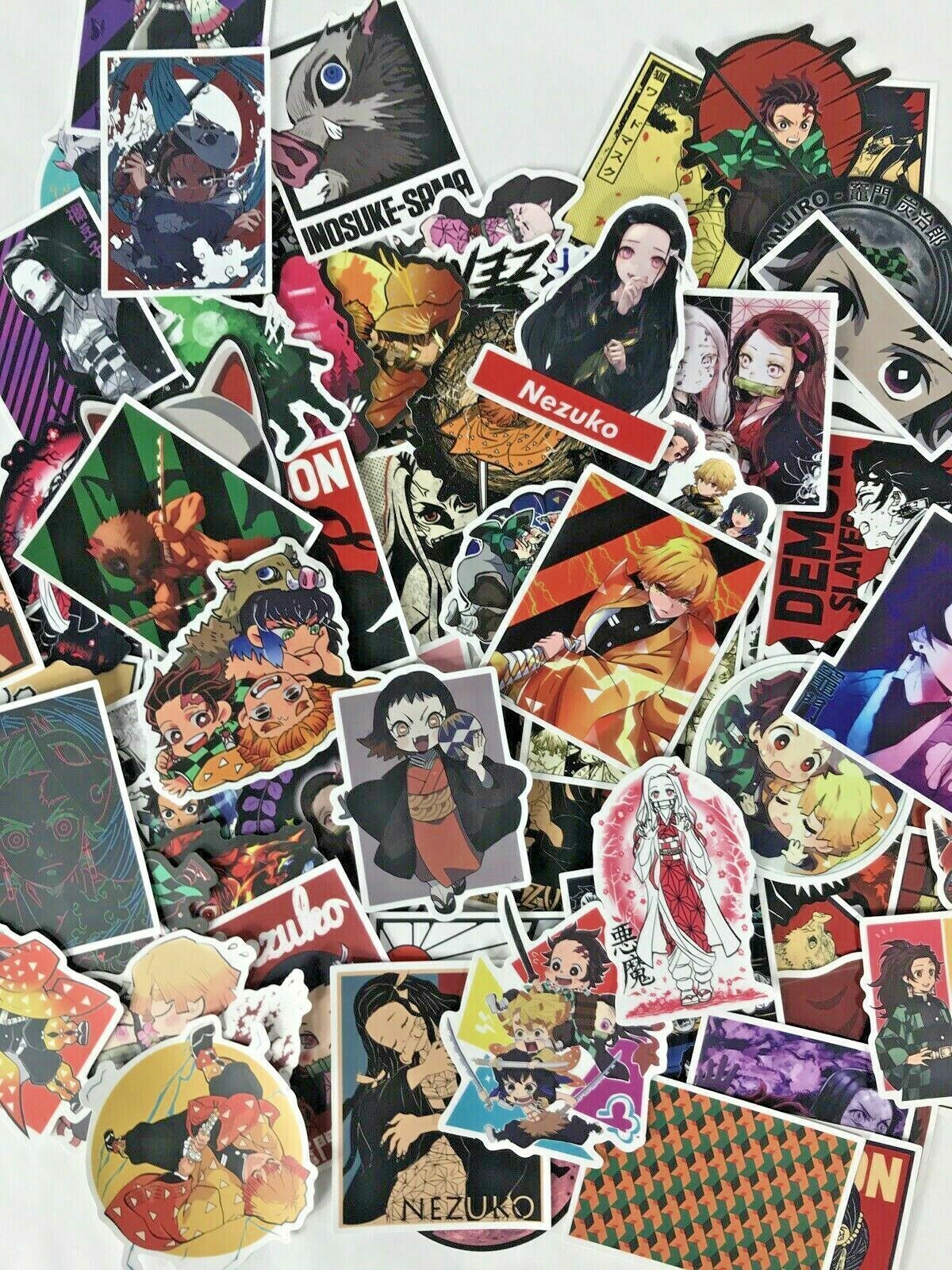 100pc Demon Slayer Jump Comics Anime Phone Laptop Wall Decal Peeker Sticker Pack