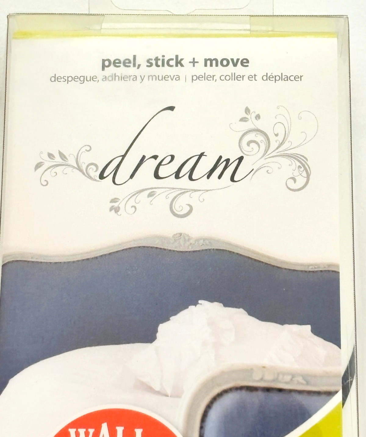 Wall Pops Wall Words "Dream" Wall Decor Peel Stick & Remove 2-Sheets 17.25 x9.75