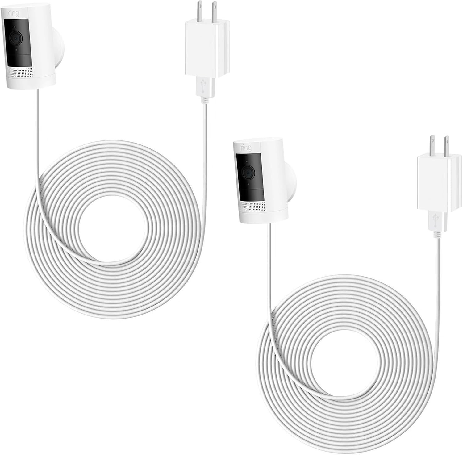 Ring Camera Power Cord Adapter, 16Ft Waterproof Cable, 2-Pack