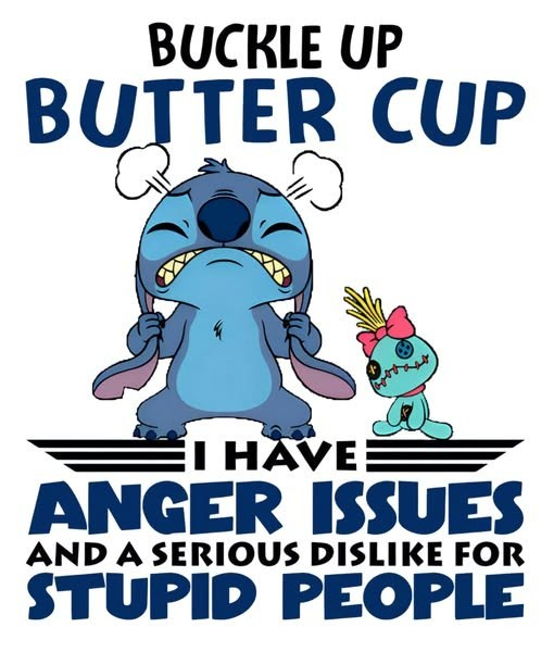 Stitch Anger Issues Sticker Decal Laptop Wall Mirror Cup Tumblr Locker Bin