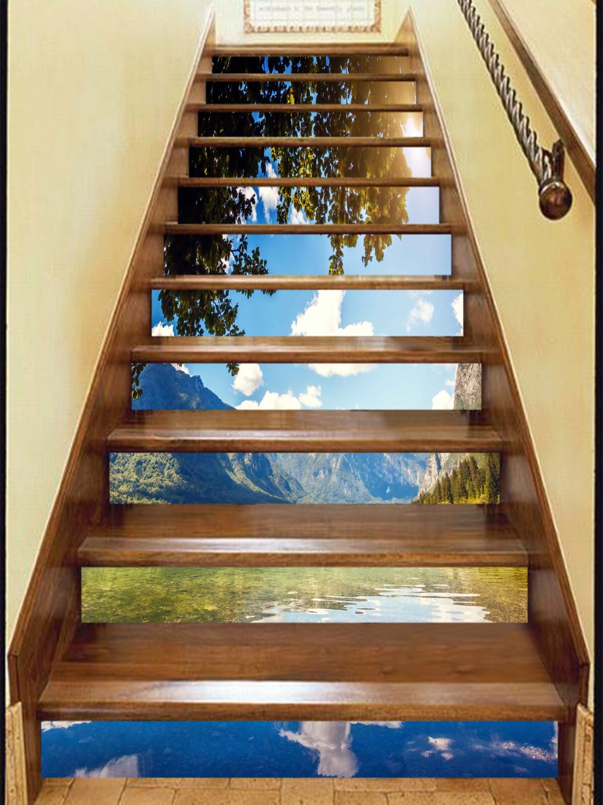3D Blue Sky River 299 Stair Risers Decoration Photo Mural Vinyl Decal Wallpaper