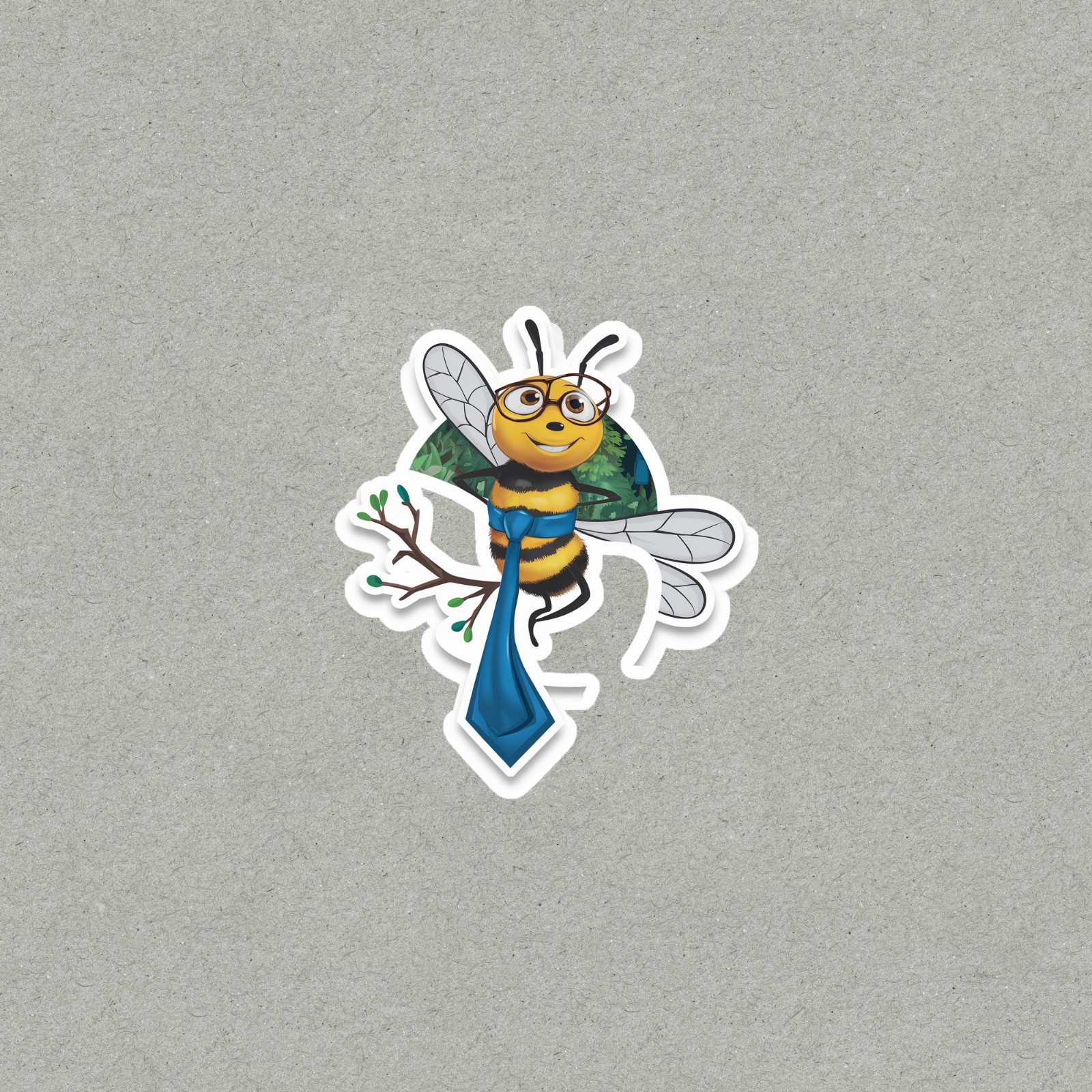 Cute Grumpy Bee Sticker – Funny Cartoon Bumblebee Design #4957