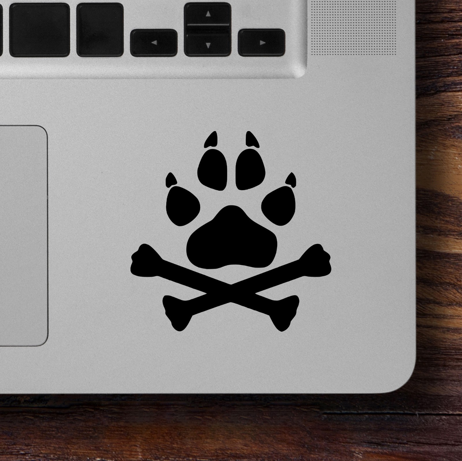 Dog Paw with Crossed Bones V2 Vinyl Decal – Animal Lover Car Sticker