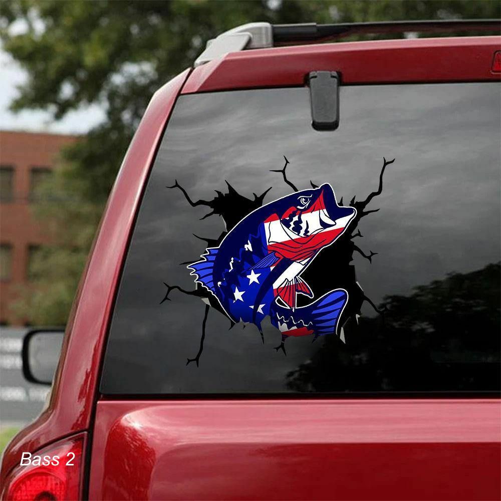 LARGE-SIZED CAR DECAL – FISH & FISHING – 8 CHOICES