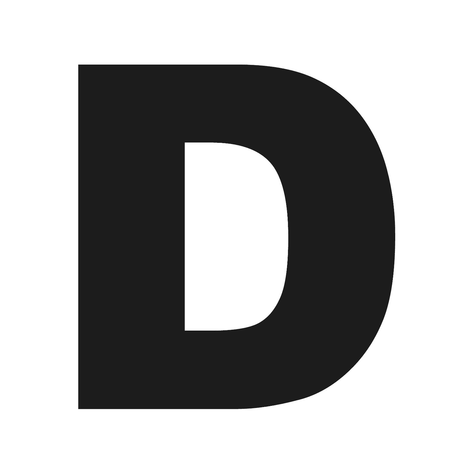 Letter D Initial Arial Black font Vinyl Sticker Decal Monogram Diploma