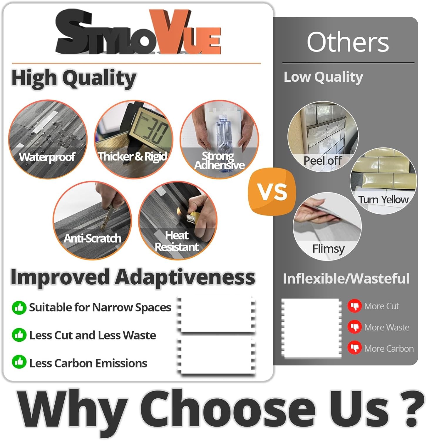 20 Sheets Peel and 12 inch x 5.9 inch, Black Grey Wood With Metal Silver