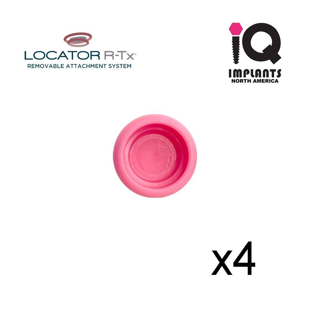 Zest Locator R-Tx Retention Insert Cap, Medium Retention, Pink 4 Pack