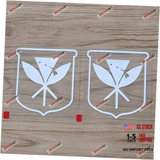 2X 4" Kanaka Maoli Flag Hawaiian Hawaii Decal Sticker Car Vinyl 4 Inches White