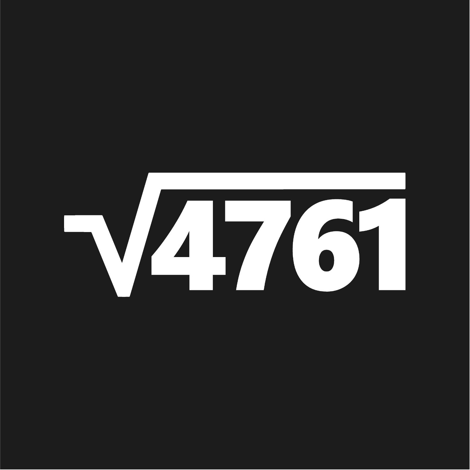 Square Root of 4761 BOLD Vinyl decal √4761 Number calculation Equals 69 Sticker