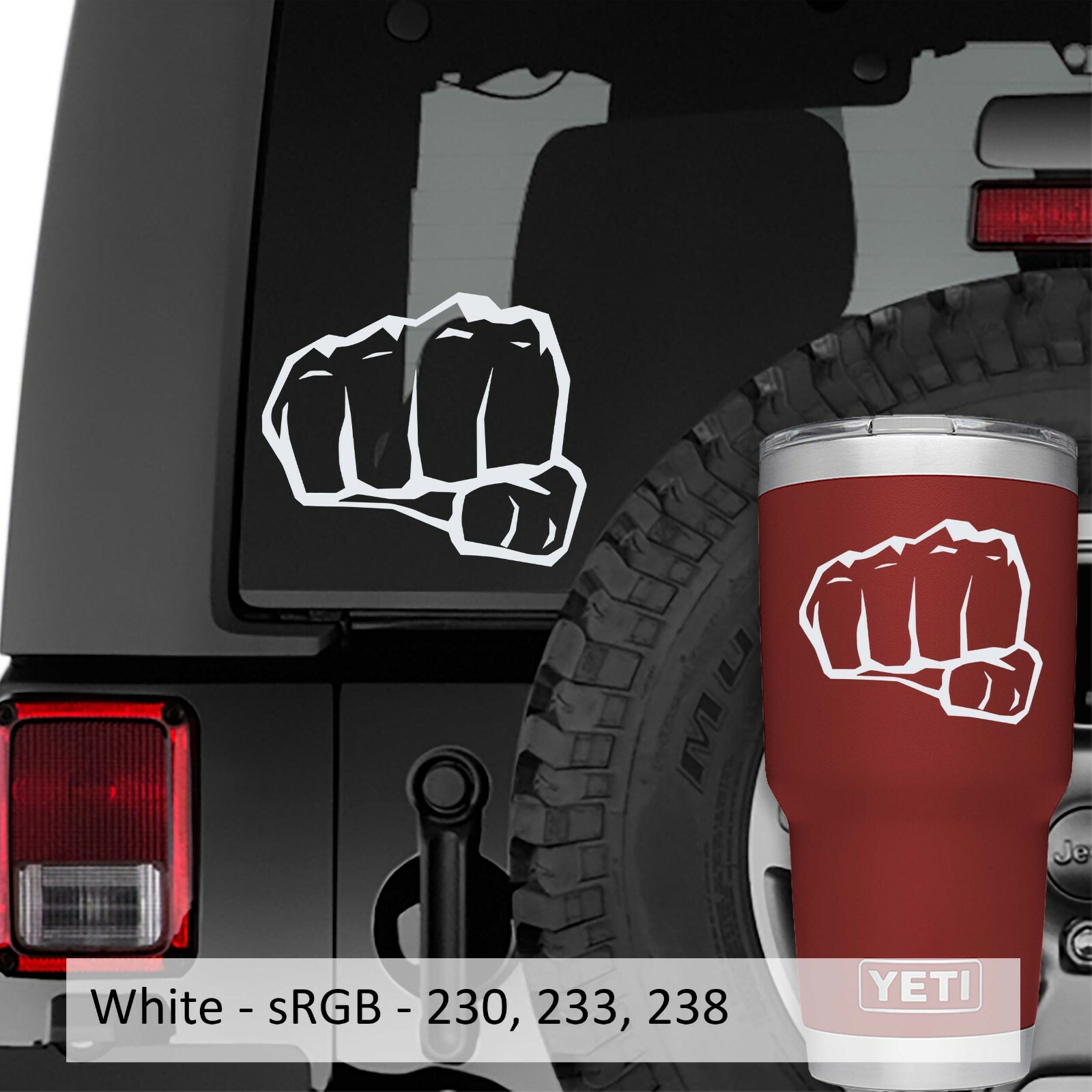 Punching Fist Vinyl Decal