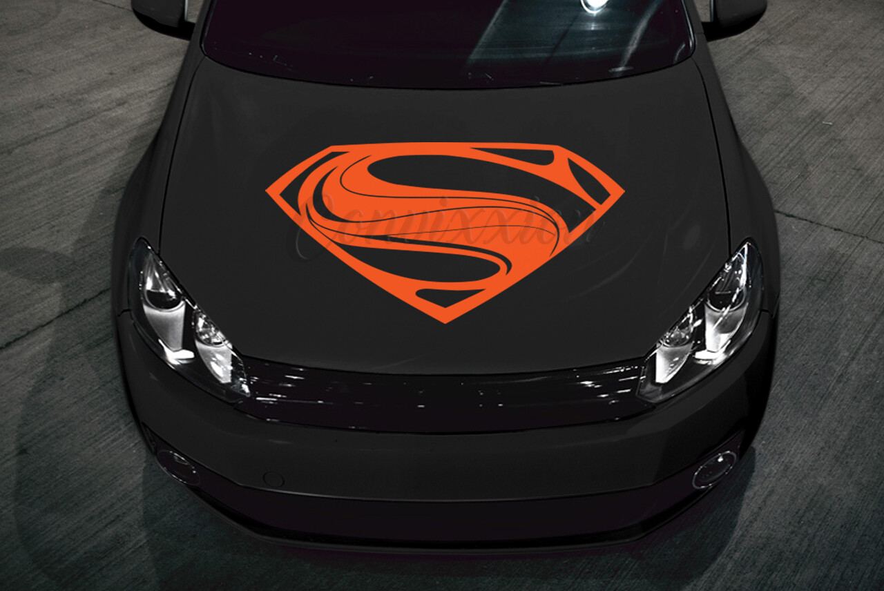 Superman Hood Decal Car Truck Door Glass Vinyl 32" S Shield Single Color