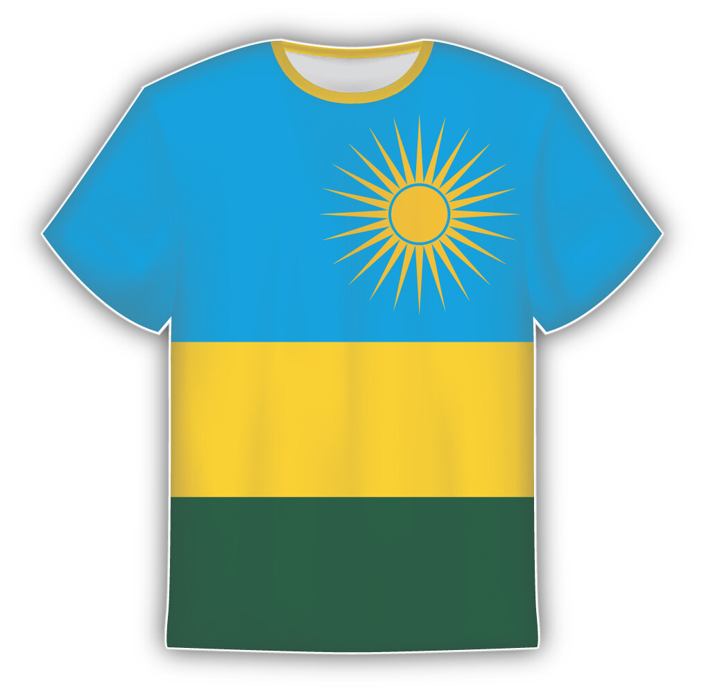 Rwanda Flag Sticker In The Form Of T Shirt Vinyl Sticker Decal
