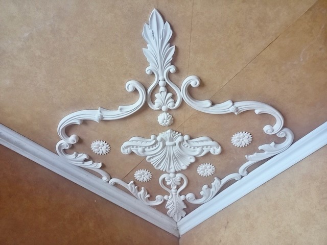 Stuckecke Stuckdecke Plaster of Paris Plaster Alabaster Gipsstuck Handgefertigt