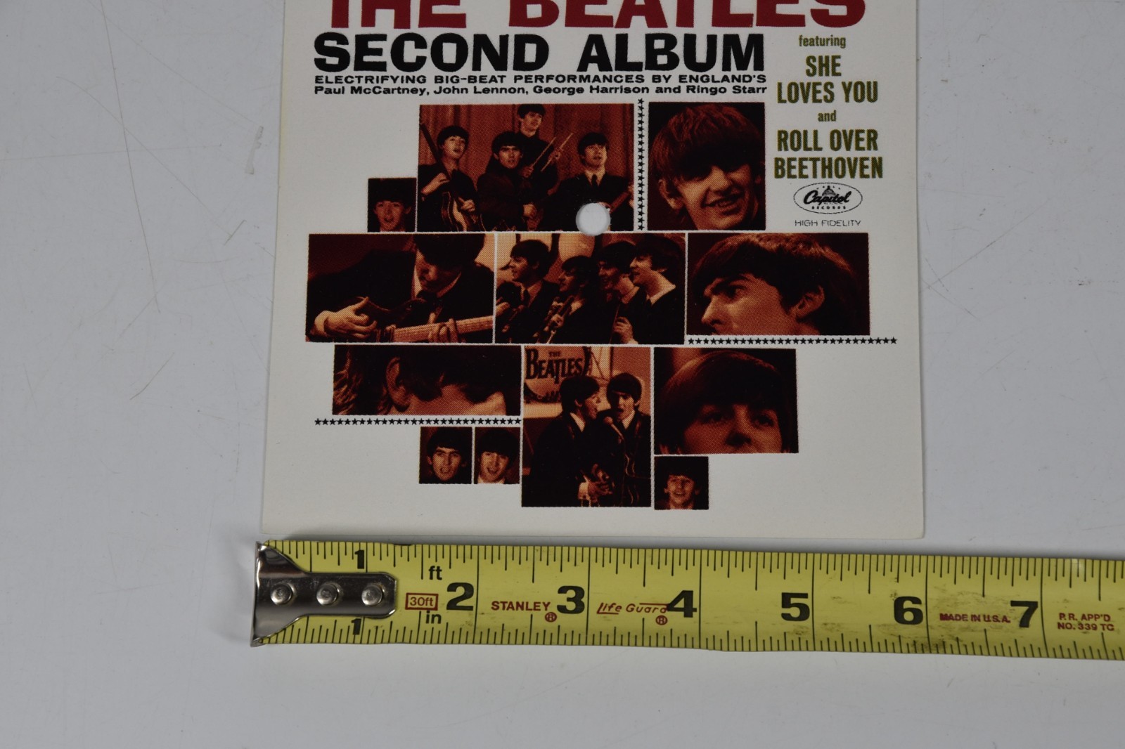 Vintage Beatles' Second Album Insert Cover Art 6" Art Print 45 Record Paper ONLY