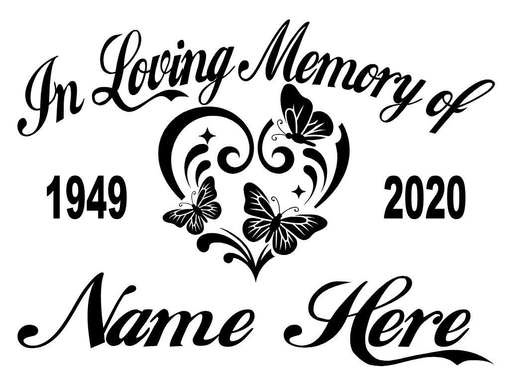 In Loving Memory Decal Heart Flower Butterfly Floral Car Window Vinyl Sticker 08