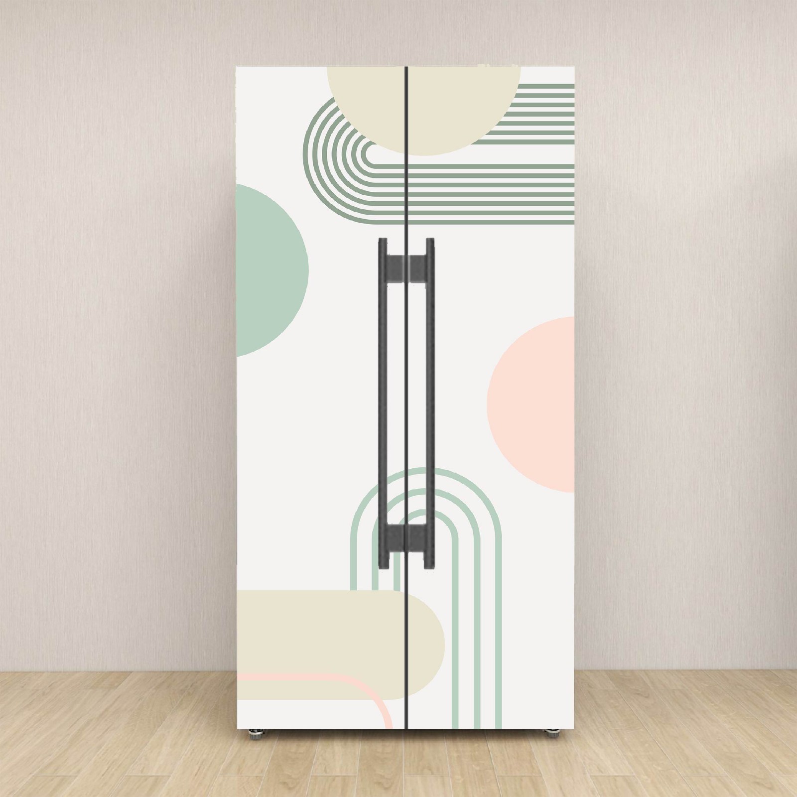 Geometric Design Fridge Wrap Refrigerator Decal