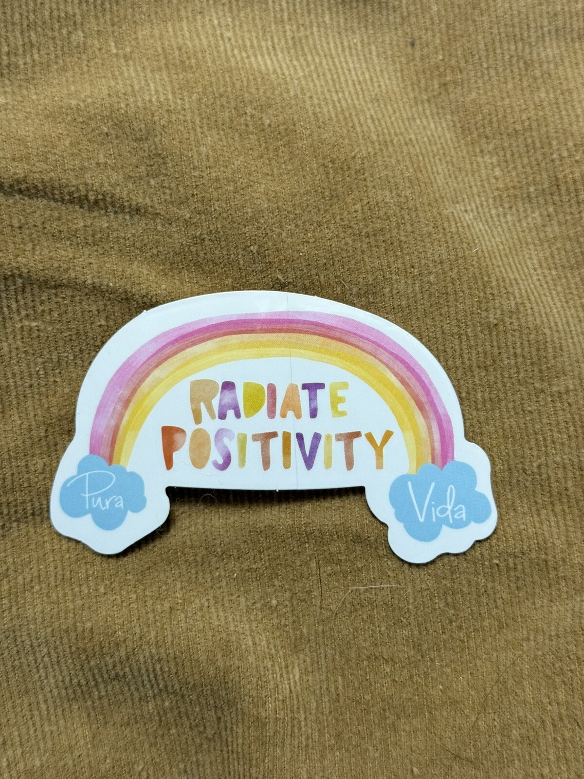 Pura Vida radiate positivity rainbow sticker