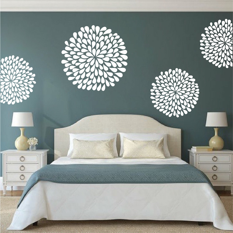 Poppy Wall Decal Floral Bedroom Wallpaper Fancy Flowers Art Removable Vinyl, b74