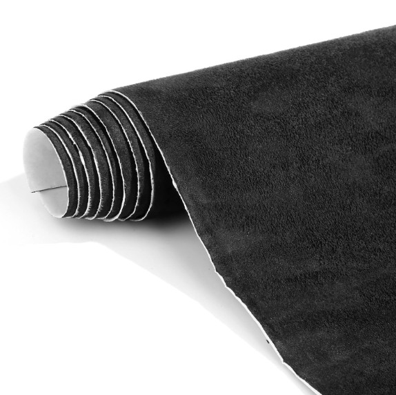 Suede Wrap Self-Adhesive Black Suede Car Interior Wrap 17in x 70in Microf…