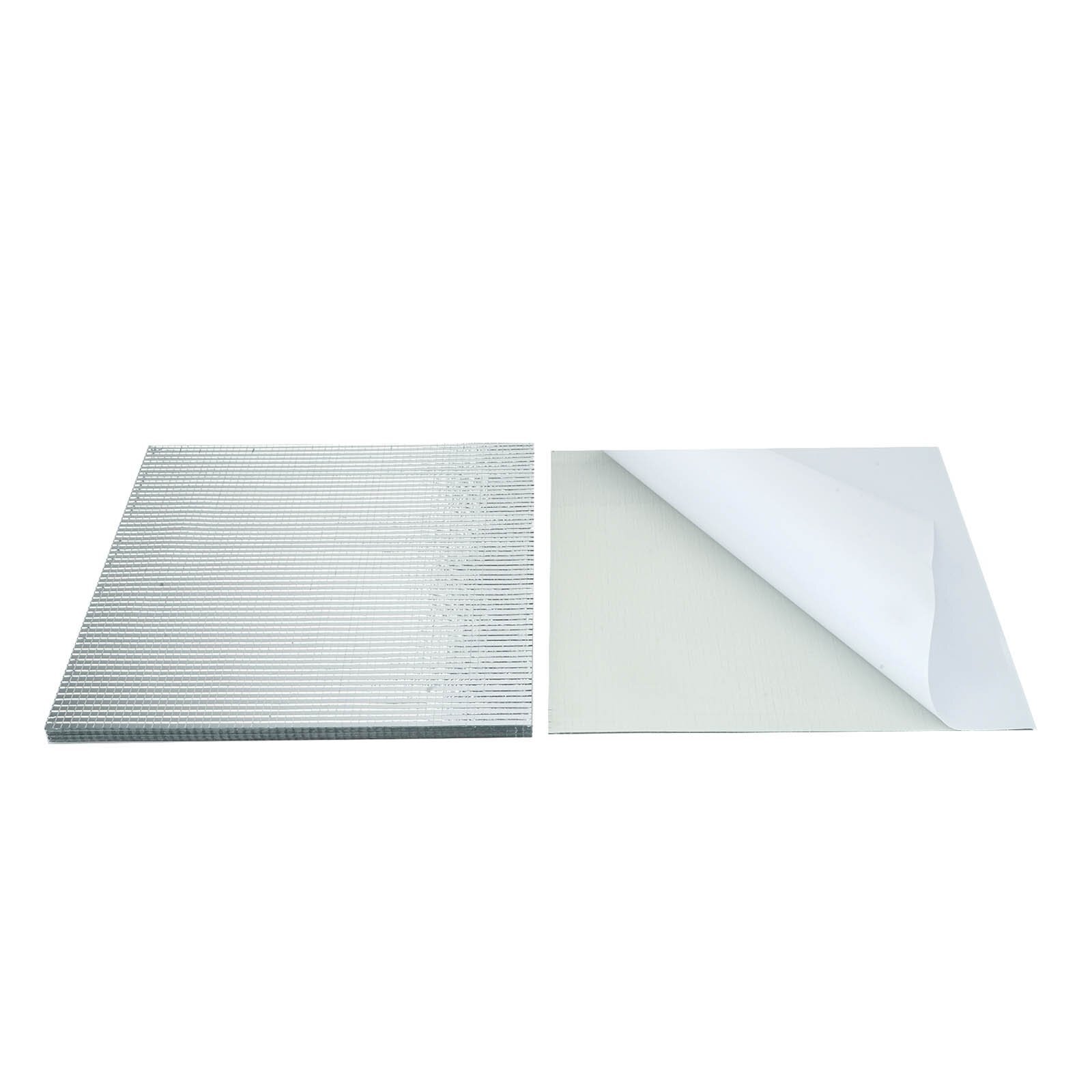 10 pcs 12"x12" Silver Mirror Mosaic Peel and Stick Tiles Wall Panels DIY