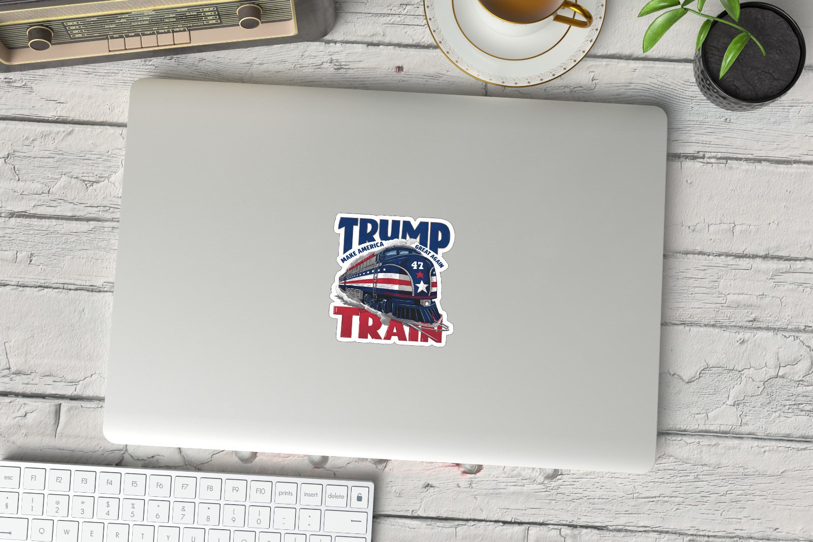 TRUMP TRAIN Sticker 2024 -Make US Great Again- MAGA Vinyl Decal – 3 x 3.5 INCHES