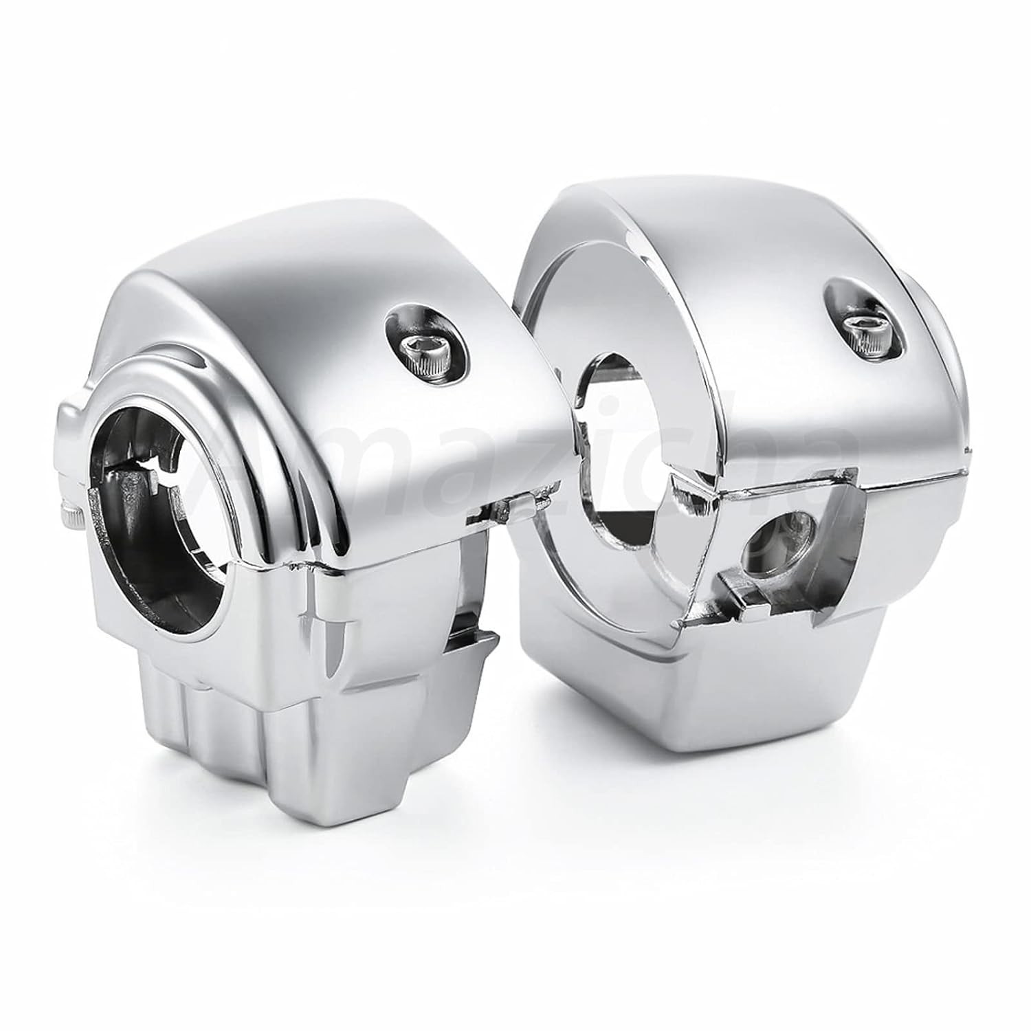 Chrome Switch Housings Caps Set Compatible with Harley Davidson Electra Glide Ro