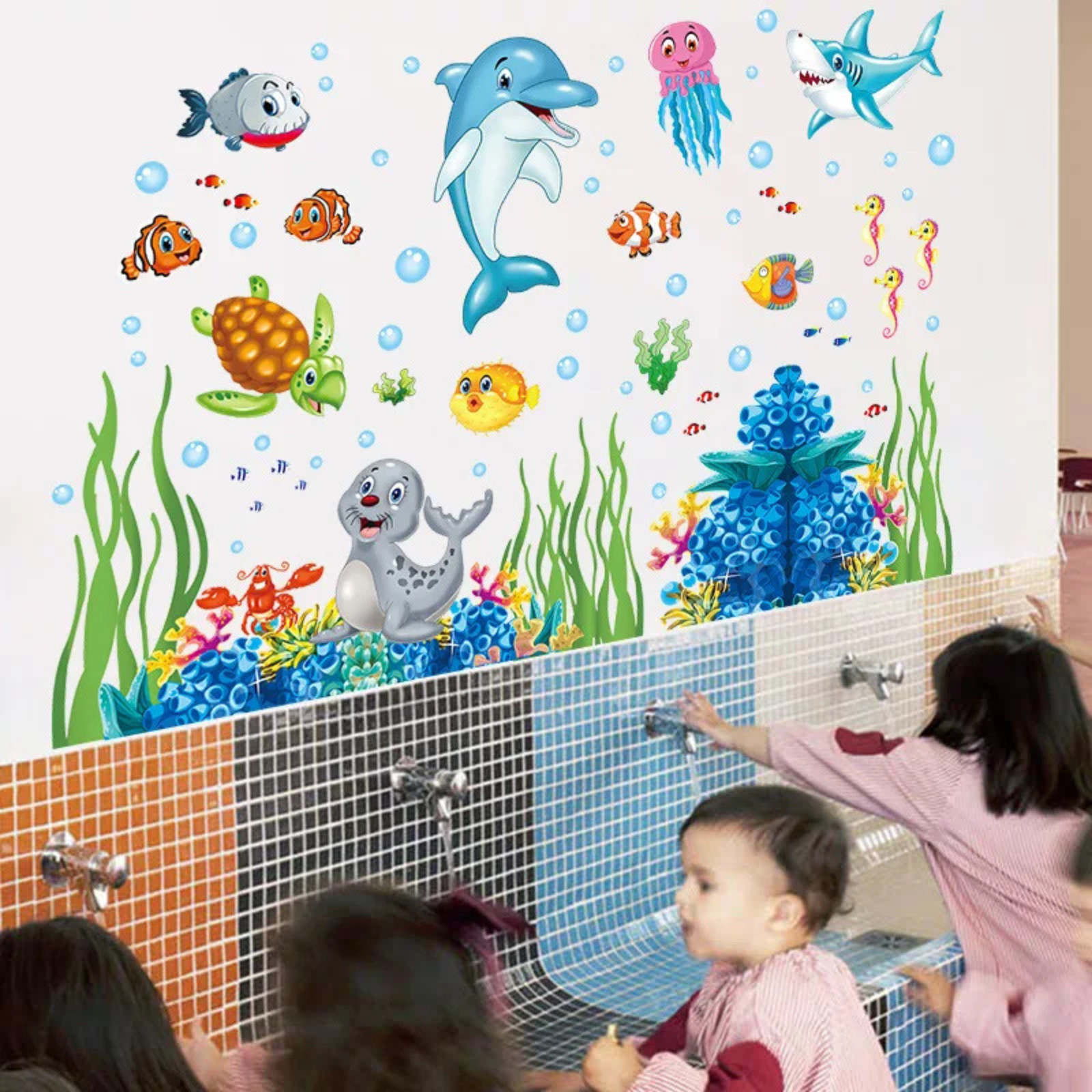 Nursery Aquarium ocean deep water sea For Kids Room Home Decoration Cartoon baby