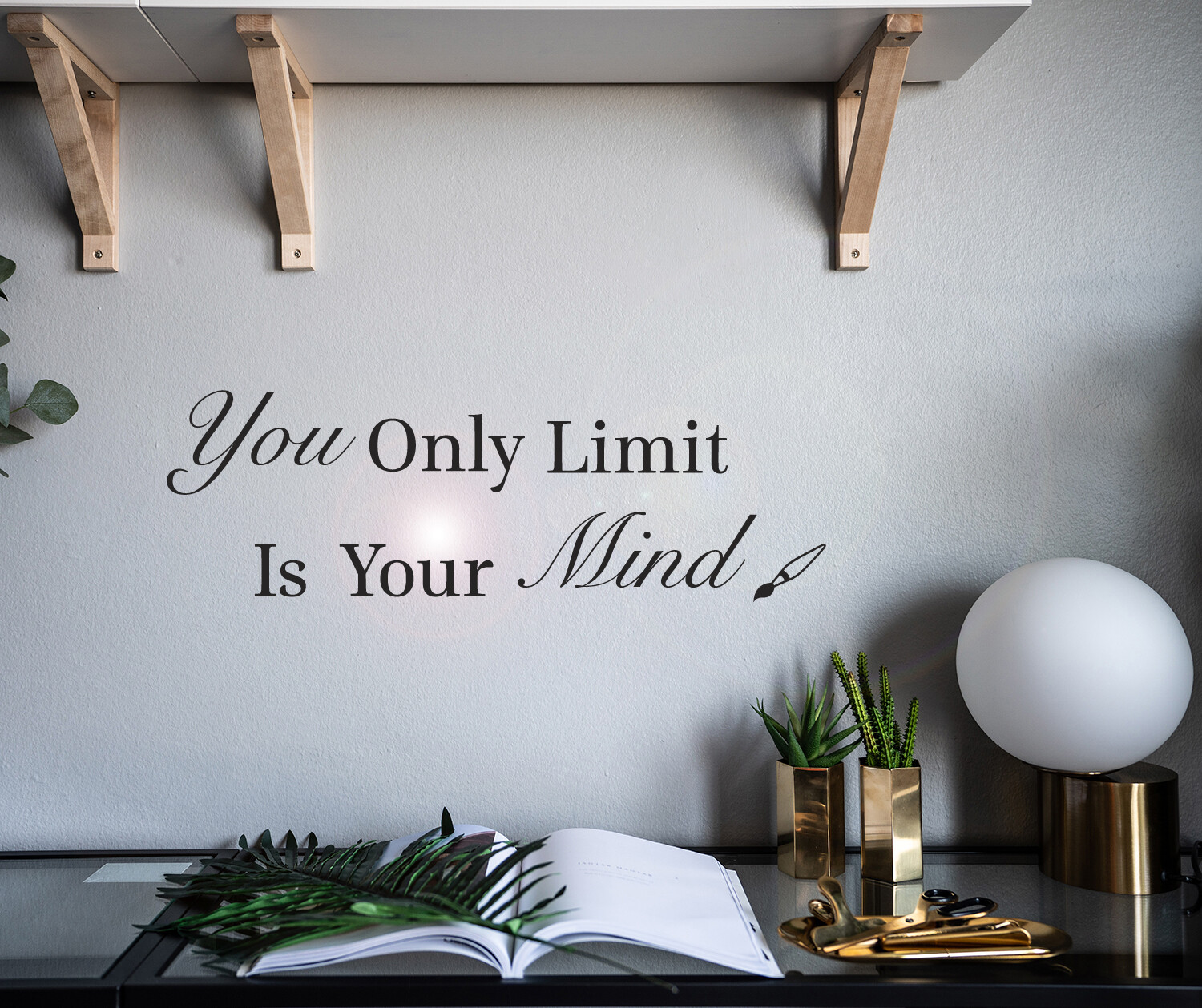 Wall Decal Motivational Quote Word Inspire Mind Limit Vinyl Decor Black gz461