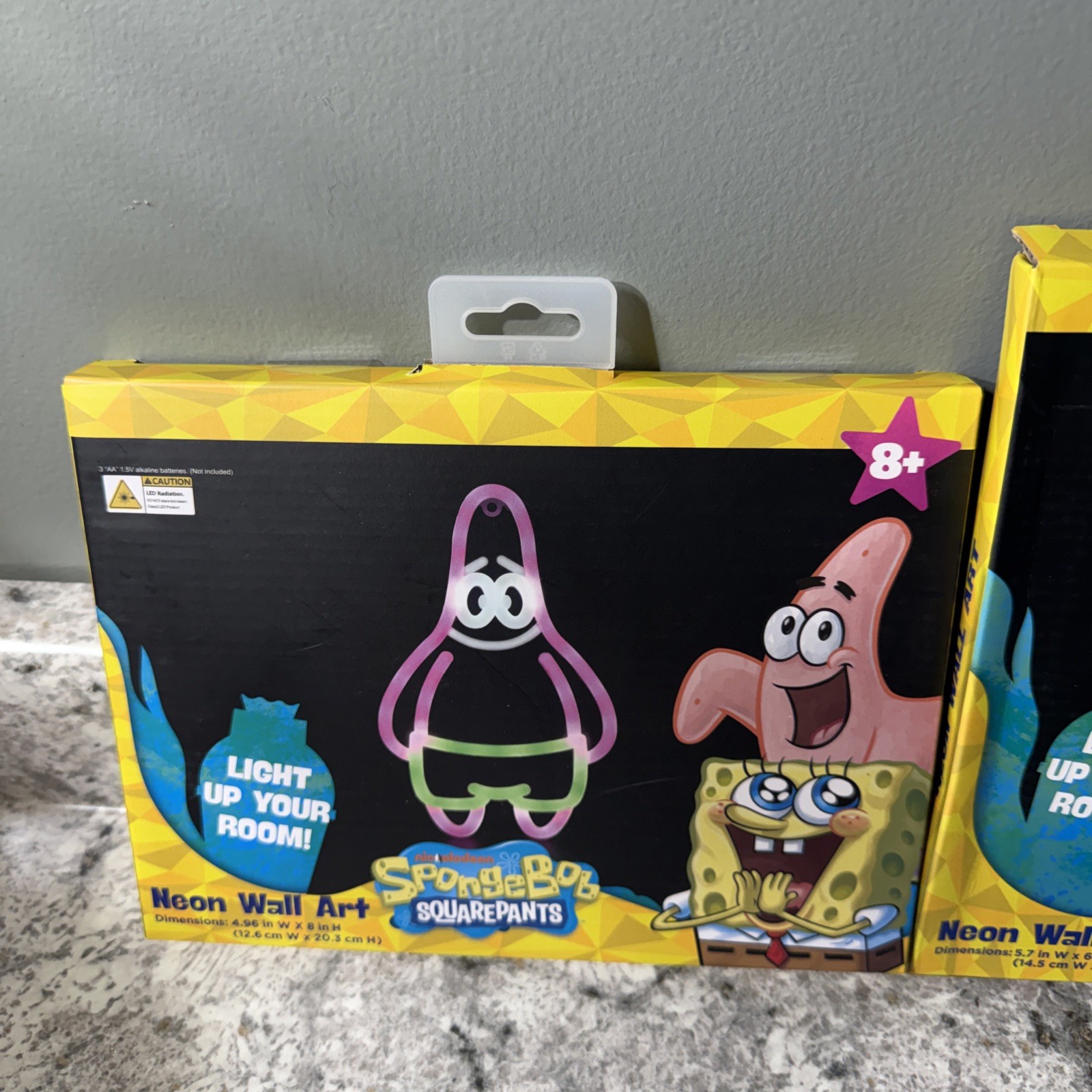 Set of 2 SpongeBob SquarePants and Patrick Neon Wall Art Nickelodeon (Brand New)
