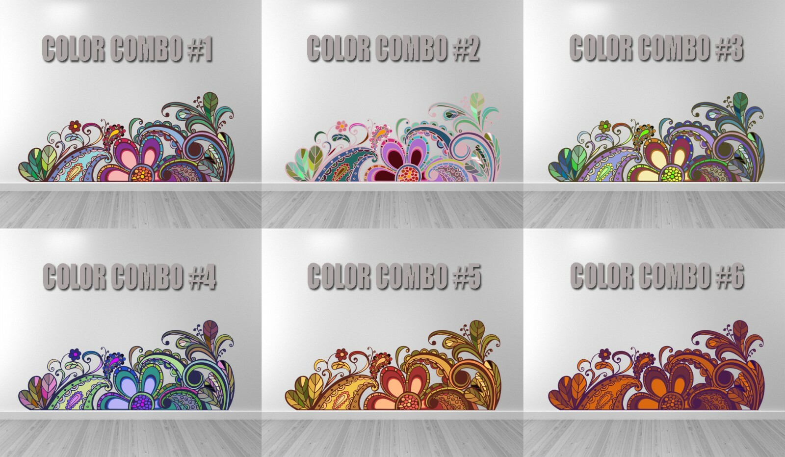Flowers Decal, Bouquet Wall Sticker, Plant Wall Decal, Flower Garden Home Décor