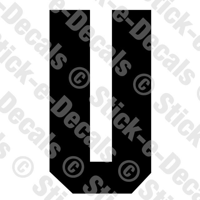 JERSEY LETTER U Vinyl Die Cut Decal Sticker Sport Athlete Alphabet Text – RSD