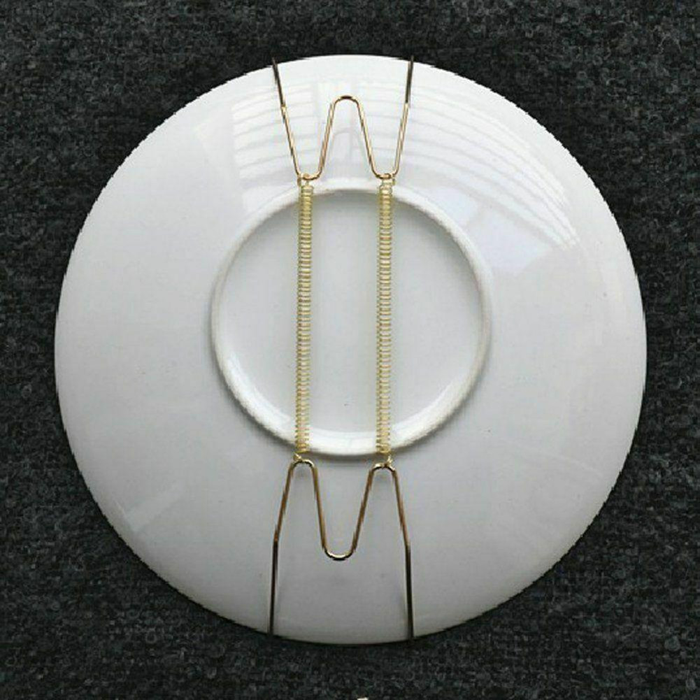 1pc Plate Hanger Wall Display Invisible Dish Hangers Adjustable Spring Holder