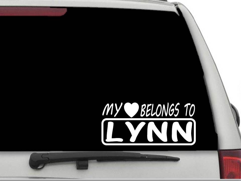 MY HEART BELONGS TO LYNN Decal Sticker CW4701