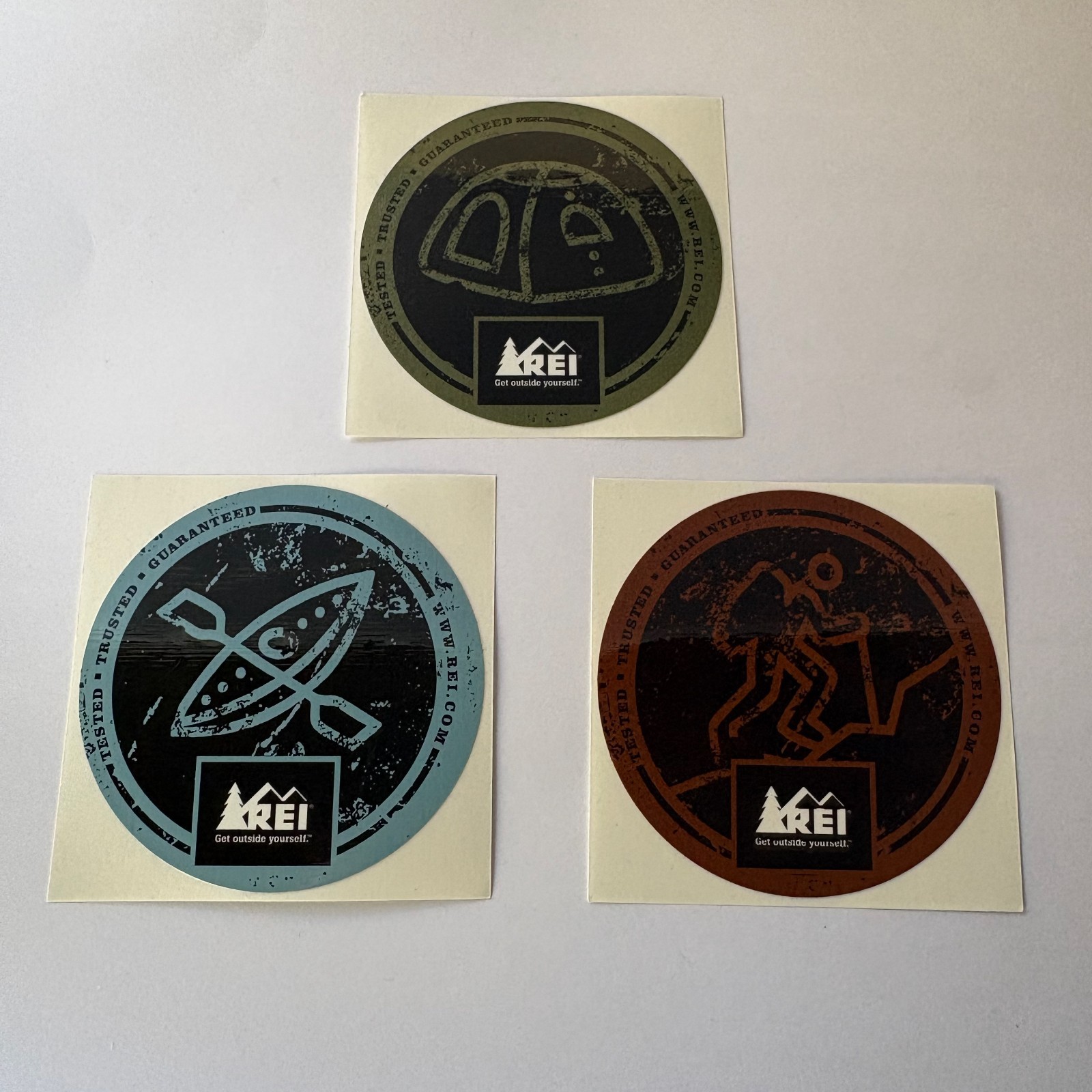 REI Round Sticker/Decal | Vintage Rare! | Camp, Hike, Paddle, Cycle