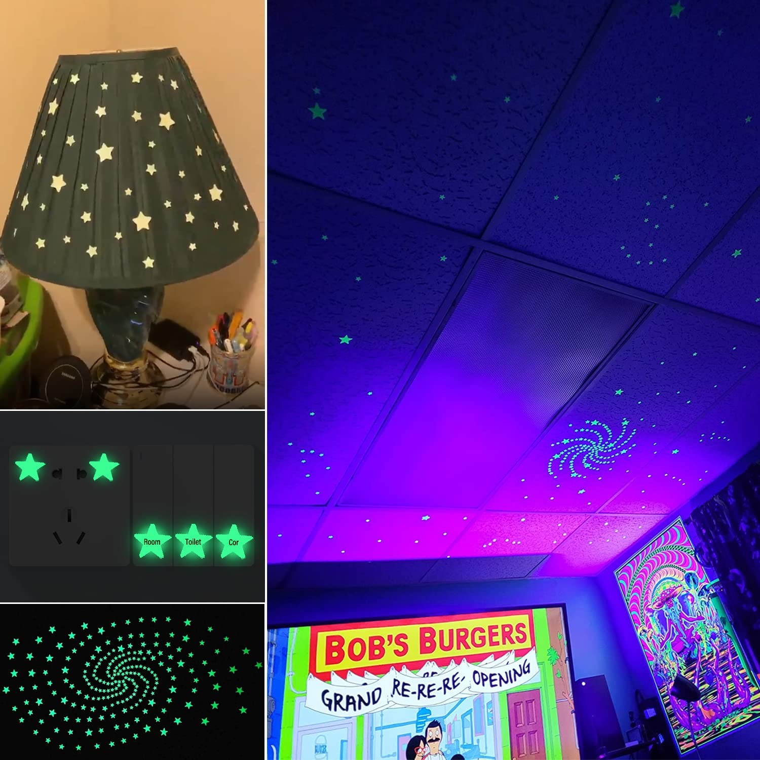 MOJOTORY Glow in The Dark Star Stickers, Bright and Lasting, 354 Stars