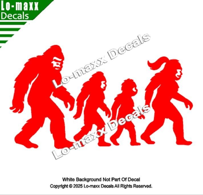 Bigfoot Sasquatch Family Vinyl Decal Die Cut Sticker for Car Truck SUV Window