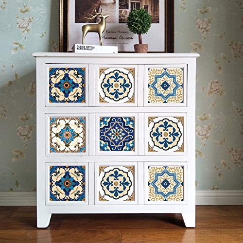 25 PCS Moroccan Style Tile Sticker, 4×4 Inch(10x10cm) Traditional DIY Murals,…