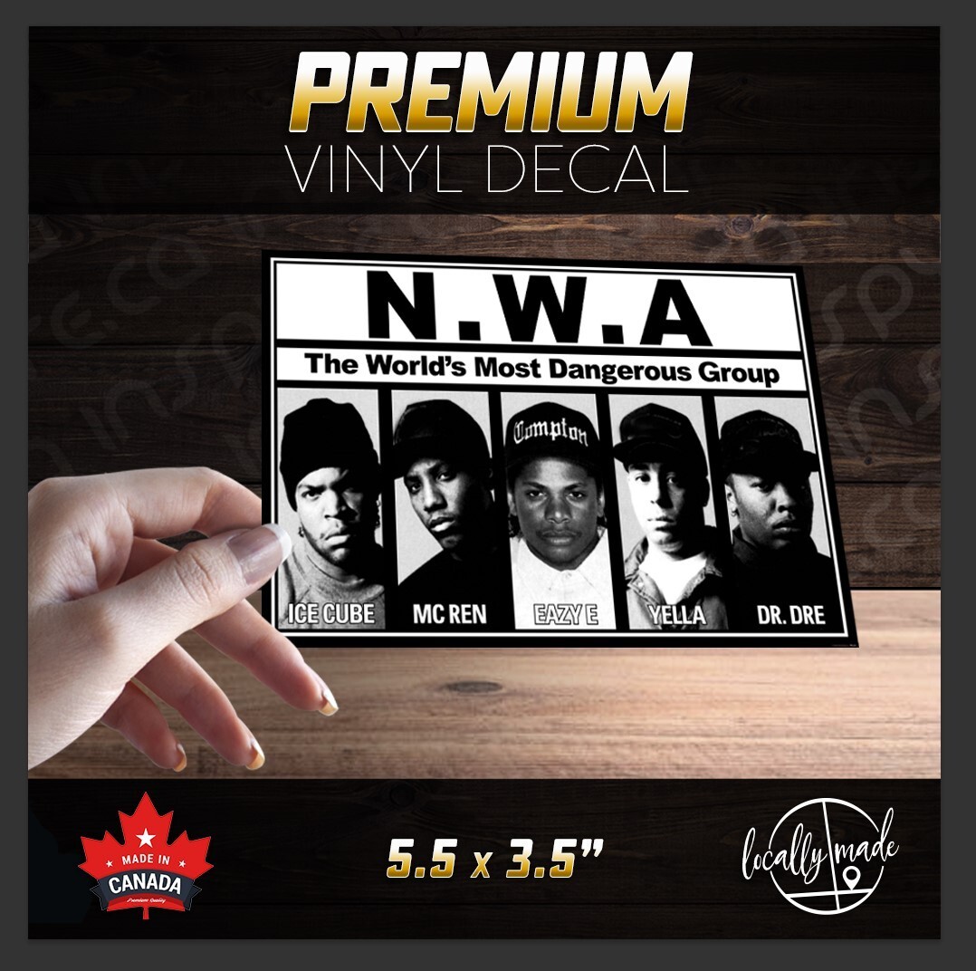 NWA The Worlds Most Dangerous Group • Premium decal/sticker 5.5×3.5in 90s Rap