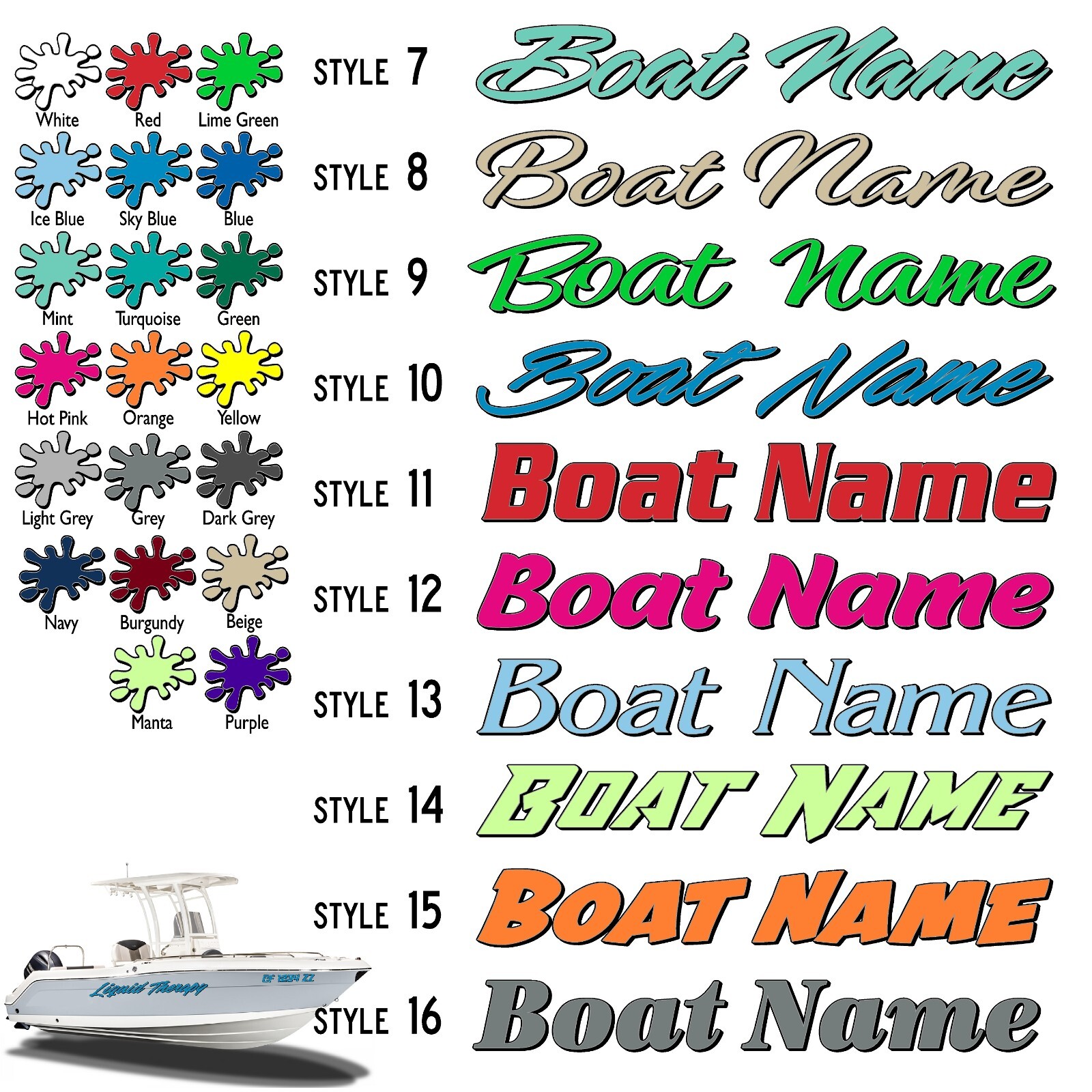 Boat Name Decal 2×12" / Custom Hull Graphic / Premium Marine Vinyl Lettering 2CL