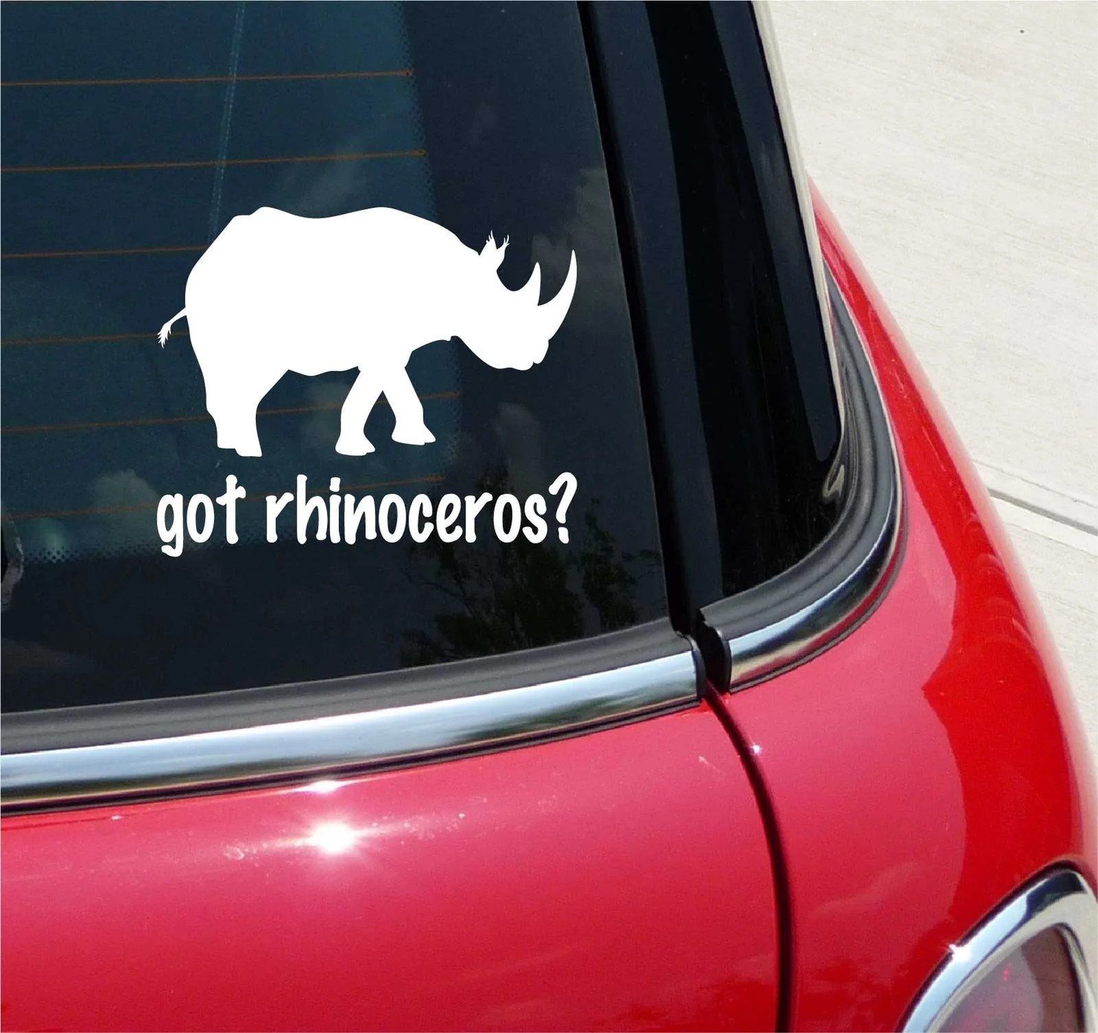 GOT RHINOCEROS? RHINO ZOO AFRICA HORN GRAPHIC DECAL STICKER ART CAR WALL DECOR