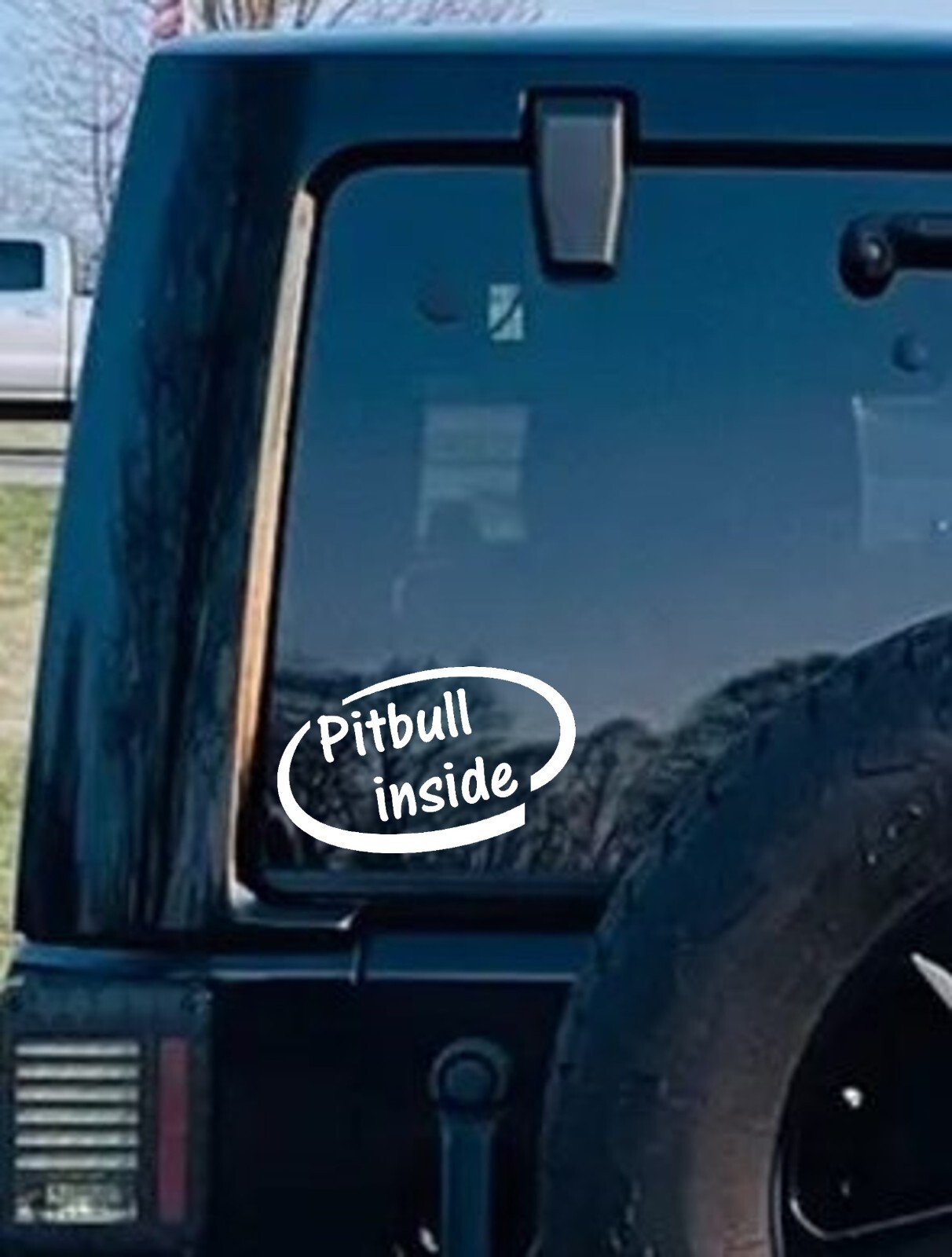 Pitbull inside Decal Pit Bull Window Sticker C1091