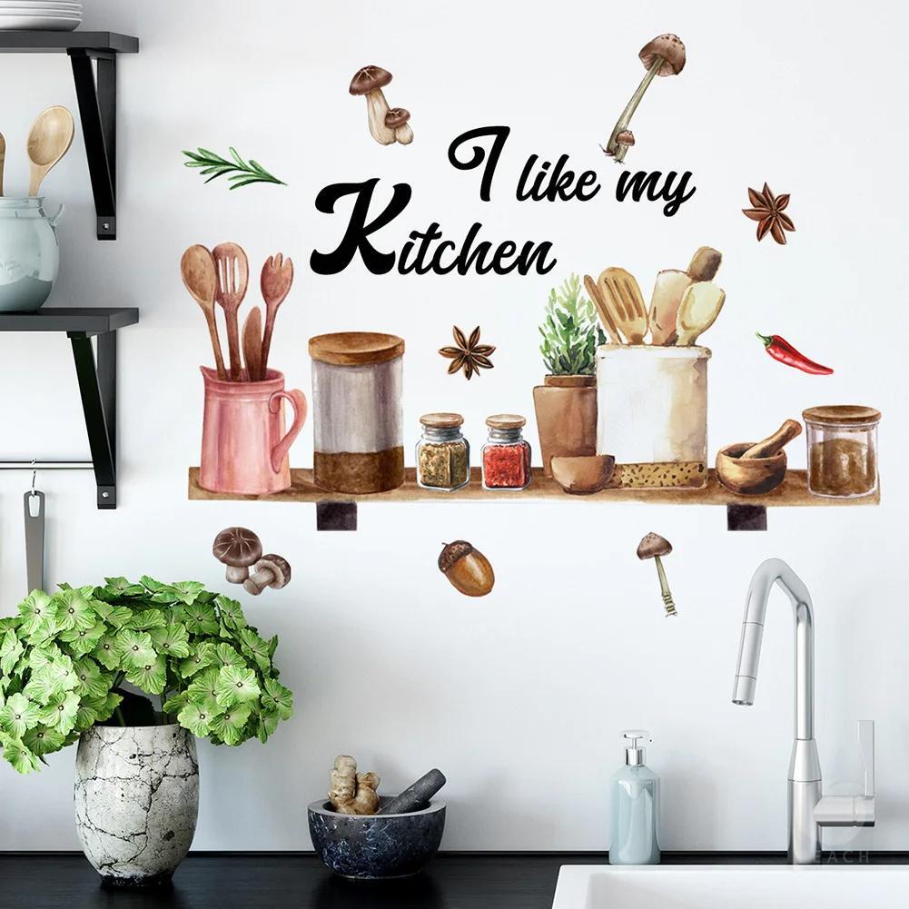 Waterproof Removable Wall Stickers – Hand-painted Pvc Decals for Stylish Kitchen