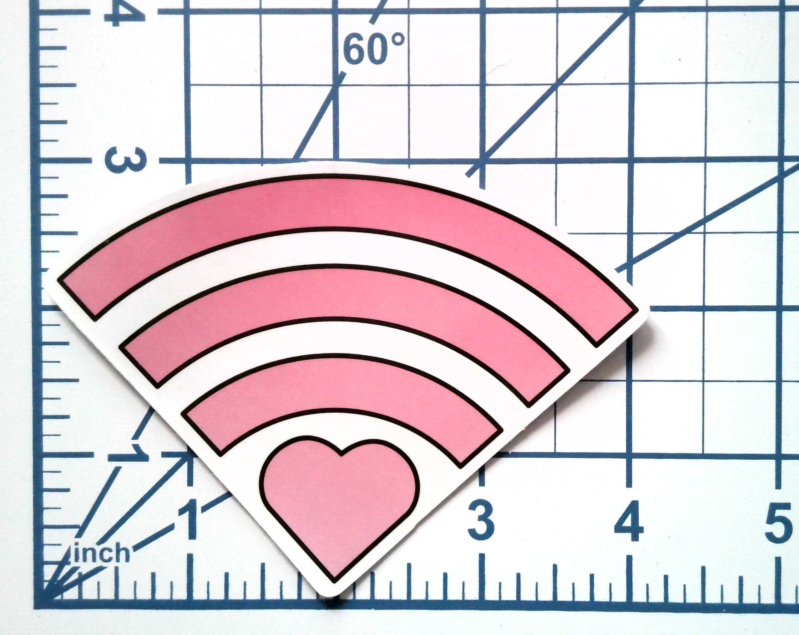 Pink WiFi Heart Vinyl Sticker Minimalist Internet Love Tech Aesthetic Decal
