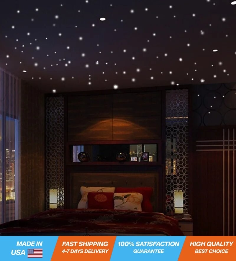 407PC Luminous Glow in Dark Star Stickers Vinyl Wall Decor Kids Room + 2PC Set