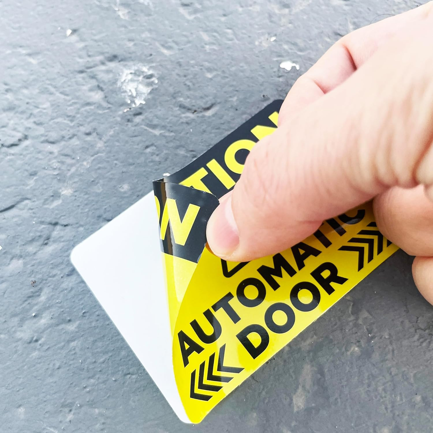 Caution Automatic Door Decals for Glass Door, 6 Pack 2.5"X3.5" Vinyl Decals Two-