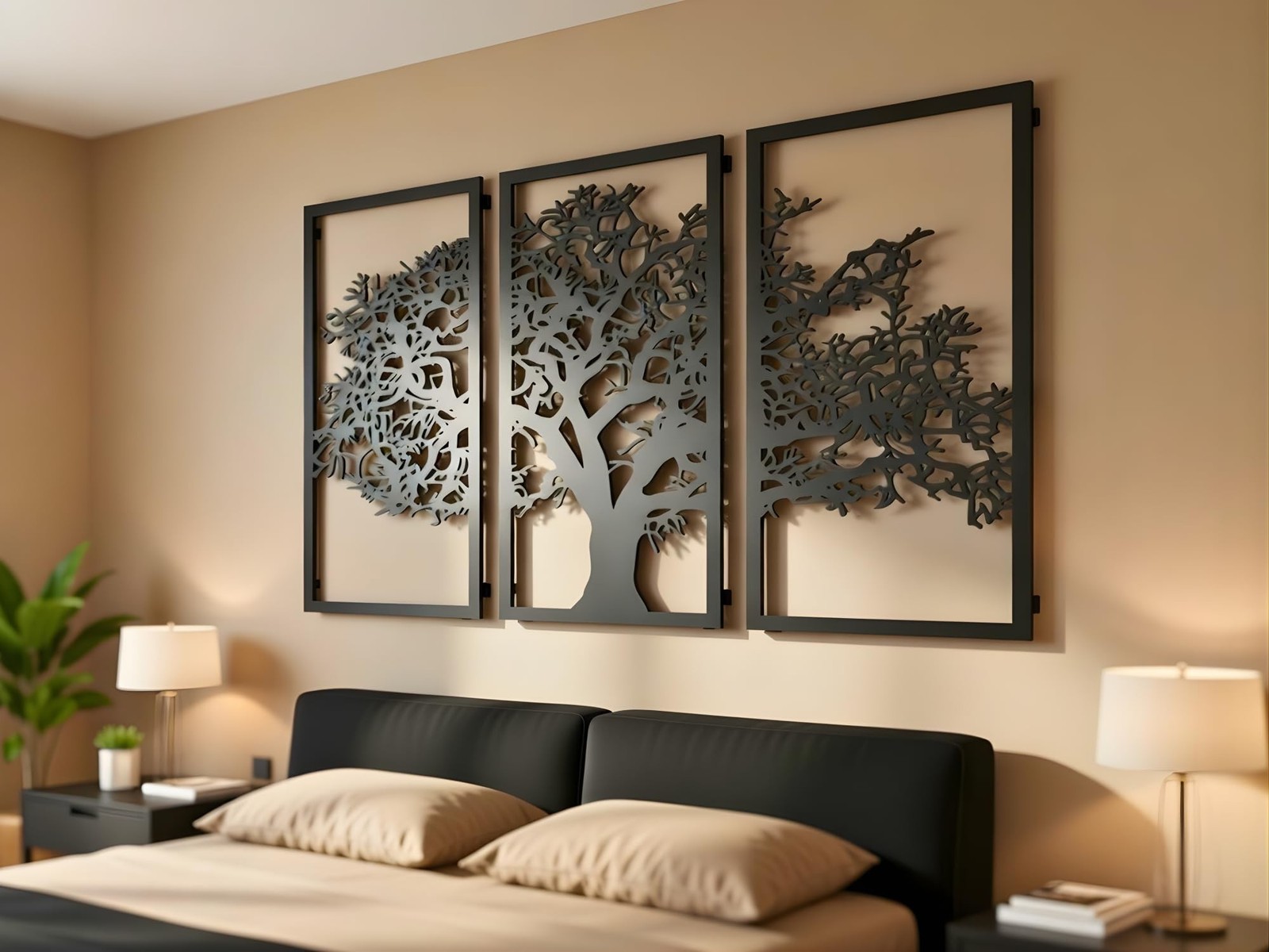 Vailla Tree of Life Wall Art 3pcs Family Tree Wall Decor 3D Wooden Wall Hangi…