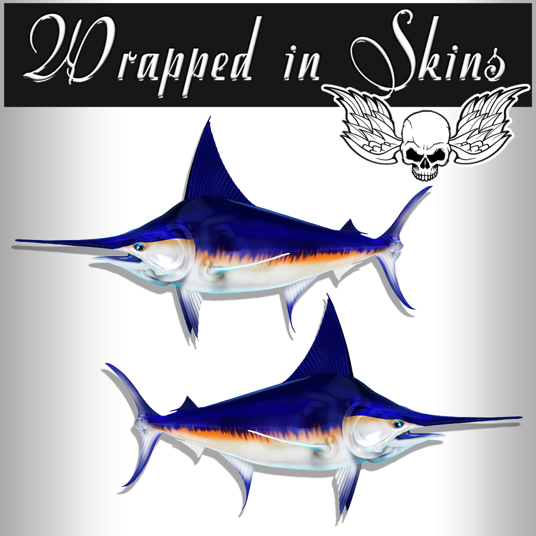 Swordfish Decals Fish Stickers for Tackle Box RV Truck Trailer Boat AFP-0077