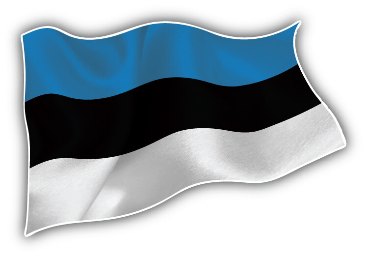 Estonia Waving Flag Car Bumper Sticker Decal