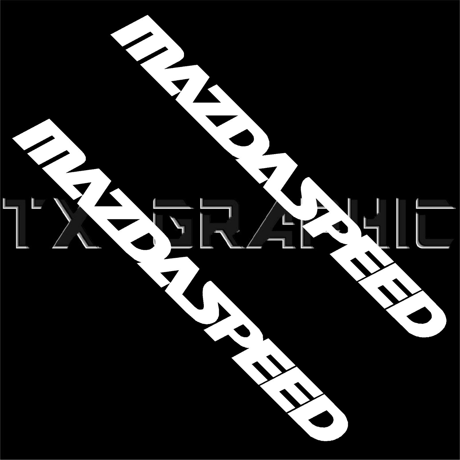 MAZDASPEED DECAL SET OF 2 VINYL STICKERS MAZDA SPEED 3 5 6 CX7 RX7 RX8