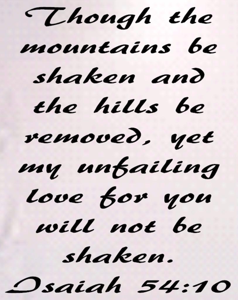 Isaiah 54:10 BIBLE VERSE Quote "Though the mountains be…" Wall Art vinyl Decal